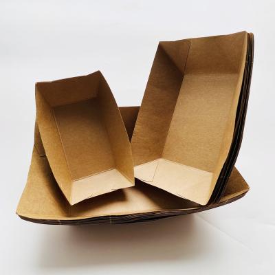 China Disposable Kraft Paper Lunch Box Disposable Fast Food Takeaway Lunch Box for sale