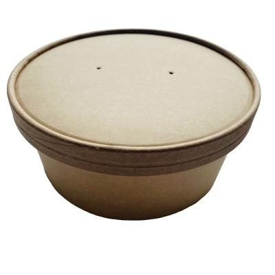 China Contemporary Disposable Food Grade Kraft Paper Food Container For Soup Bowl for sale