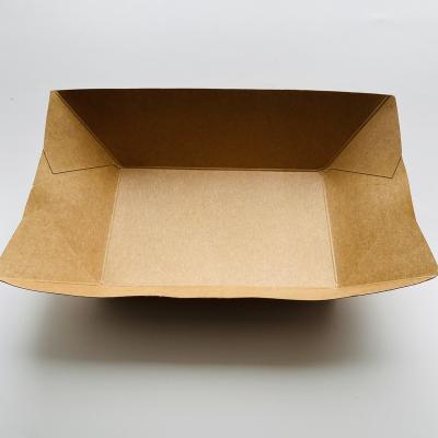 China Custom Logo Disposable Kraft Paper Boat Kraft Paper Box Shape Paper Food Tray For Restaurant for sale