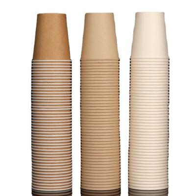 China Double Wall Disposable Hot Selling Disposable 100% Biodegradable Coffee Cup Kraft Paper Cups for sale