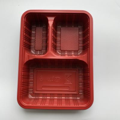 China Wholesale Custom Printing Packing Box Rectangle Disposable Plastic Sushi Tray With Lid for sale