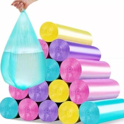 China Hot Selling Recyclable Clear Garbage Bags Roll Wholesale With Drawstring for sale