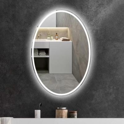 China 2022 Chinese style coastal hotel, hospital wall smart defogging metal wrapped LED mirror for sale