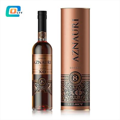 China CFY Biodegradable Wholesale Luxury High End Red Wine Wrapping Paper Eco-friendly Tube And Foreign Wine Whiskey Beverage Bottle for sale