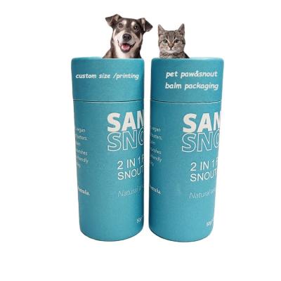 China CFY Customized Biodegradable Paw Muzzle Blam Lift Up Paper Container For Pet Cat And Dog Body Care Deodorant Tube Push-Pull Paper Packaging for sale