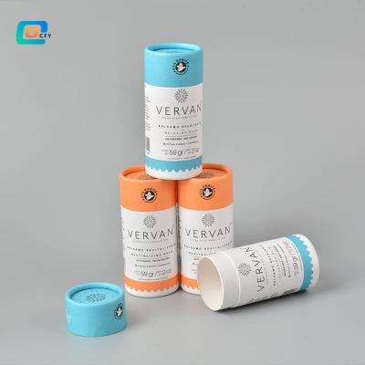 China Biodegradable Cardboard Cylinder Container Deodorant Lip Balm Custom Eco Friendly Skin Care Lift Up Tube Paper Packaging for sale