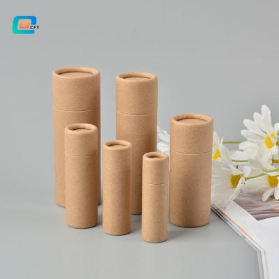 China Biodegradable Eco Friendly Lift Up Deodorant Paper Packaging Tube Safe Solid Perfume Custom Perfumed Silver Gold Kraft Lip Balm Containers for sale