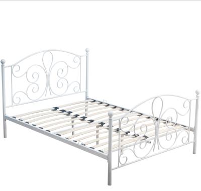 China Luxury Modern Single King Queen Size Metal Platform Bed Frame White Black White Bed Online for sale