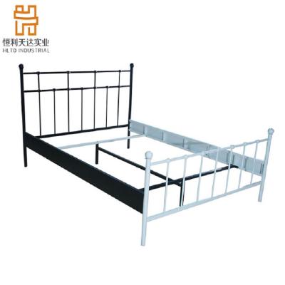 China Durable Newcomer Customize Modern Design Queen Size Black And White Metal Bed Frame With KD for sale