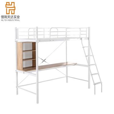 China Cheap Heavy Duty Bunk Bed Metal Study Loft Bed With Desk for sale