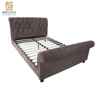 China Durable Modern King Size Frame Upholstered Double Bedroom Furniture Luxury Leather Bed for sale