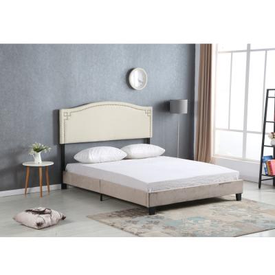 China Durable Wholesale Soft Upholstered Fabric Bed With Wooden Slats for sale