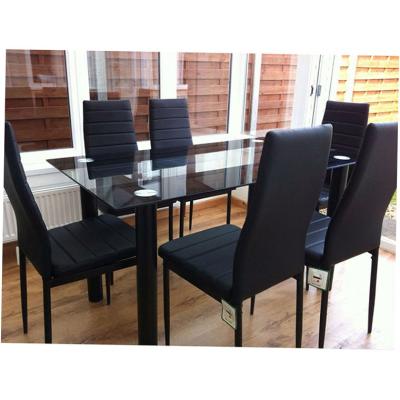 China Morden Glass Table Set Dining Dinette Room Top Round Living Black Sets And Modern Chairs With Acrylic 3 Pieces 5 7 2 4 6 Seater Gold for sale