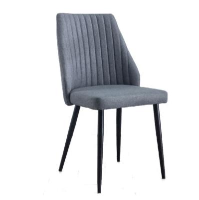 China Modern Free Sample Large Gray Light Beige Chromed Leg Fabric Dining Chair With Fabric Ca117 Chaise Lounge Chair Dining for sale