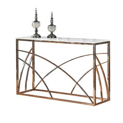 China Gold and Marble Top Mirror Hallway Table Console Modern European French Luxury Living Room Small for sale