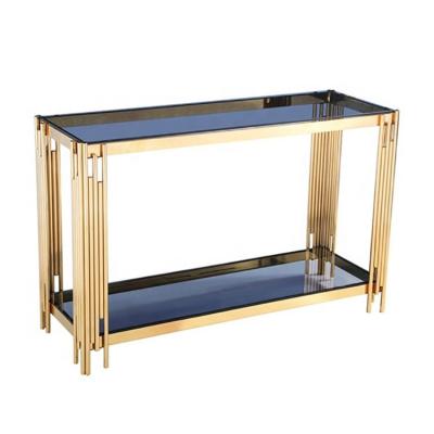 China Morden Cheap Gold Modern Luxury White Mirrored Stainless Steel TV Console Table With Mirror And Table Furniture Living Room Luxury for sale