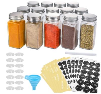 China 24PCS Viable SET 4OZ 120ML SQUARE SPICE SHAKE HOT SALE GLASS JARS for sale