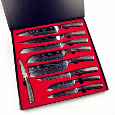 China Modern Kitchen Knife Set 67 Layer German Stainless Steel Custom 10 Damascus Sharp Wooden Japanese Steak Chef for sale