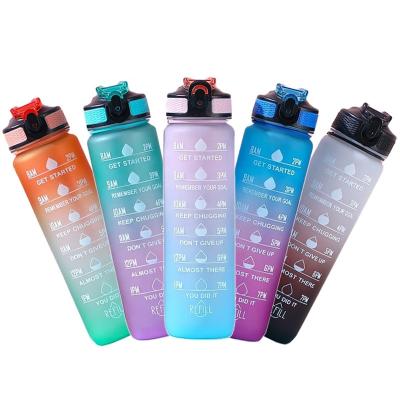 China Stocked New Design Tritan Plastic Water Bottle Water Bottle Motivational Water Bottle Good Price for sale