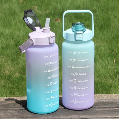 China Hot Selling Viable One Gallon 2L Leakproof Bpa Free Motivational Plastic Water Bottle With Time Marker for sale