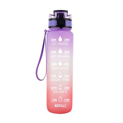 China Minimalist Amazon Hot Sale 32oz Eco Friendly Cool Color Changing Tritan Water Bottles For Gym/Sport/Visit With Time Motivational Marker for sale