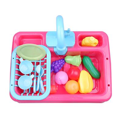 China New Eco-friendly Toy Set Cooking Electric Wash-Up Toy Pretend Play Children Mini Sink Kids Kitchen Set Eco-friendly Toy for sale