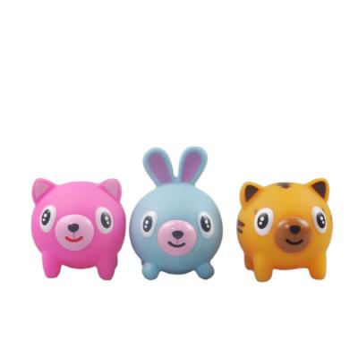 China Amazon Top Selling Eco-friendly Material Happy Ball Finger Animal Conduit Toys Scold Rubber Pig Children Unzip Toys Stir Toy Stress Ball for sale