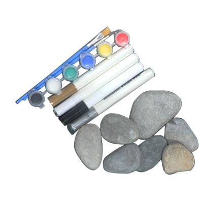 China 2021 Funny Educational Hot Stone Pebble Creativity Toys Amazon Toy Painting and Painting Brush Rock Painting Arts Rock Kit For Kids for sale