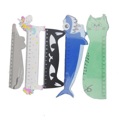 China Streight Ruler High Quality Eco-Friendly Custom Stationery Animal Series Mini Digital Wood Ruler for sale