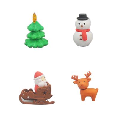 China Stationery Promotional Gift Eco-Friendly Creative Christmas Eraser Animal Shaped Fun Erasers For Kids Children for sale