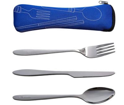 China Popular New Arrival Neoprene Picnic Tableware Knife and Fork Storage Organizer Bag with Low MOQ for sale