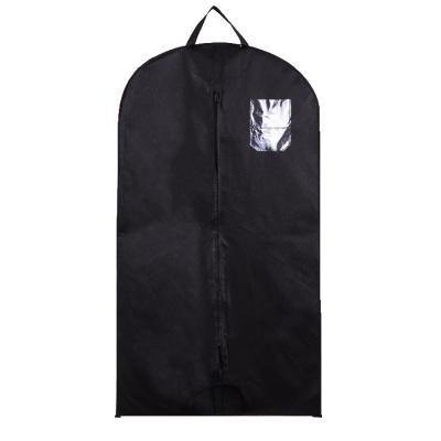 China Custom Logo Suit Nonwoven Garment Bag China High Quality Hanging Garment Bag Men's Custom Logo With Clear Plastic Bag for sale