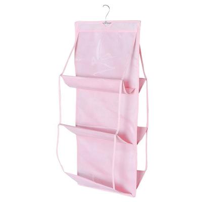 China PVC Multi Viable Clear Hanging Storage Bag Wall Hanging Wardrobe Handbags Hanging Closet Organizer Bag For Women for sale