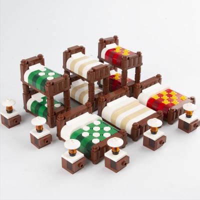 China MOC single bed home furniture accessories mini building blocks compatible with legoinglys for sale