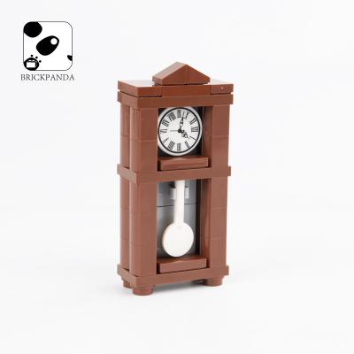 China MOC bricks home decoration pendulum vintage clock accessories mini building blocks toys for children for sale