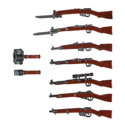 China Mosin nagant kar98k guns cluster grenades set model mini figures WW2 military weapons building blocks for sale