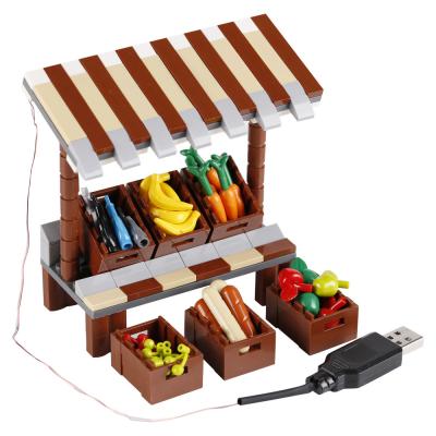 China City accessories street view food vegetable fruits stand shop building block for sale