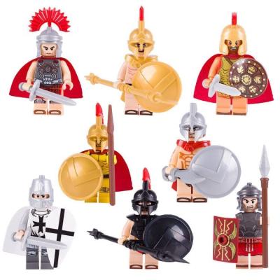 China Castle kingdom action soldiers with weapon building block Rome Spartacus medieval knights mini figure for sale