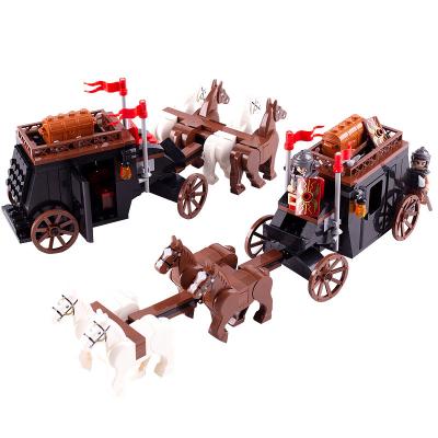 China ABS children gifts medival emperor soldier figures military carriage building block toys for sale