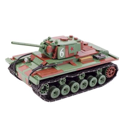 China Mini figura blocos de apartamentos de montagem do soldado militar da arma da cena do tanque pesado do soviete KV-1 à venda