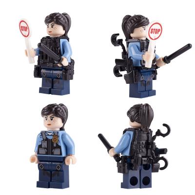 China MOC character career model policemen accessories city traffic police mini figures building blocks for sale