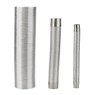 China Flexible Gray Pvc Double Layer Hose Air Vent Hose Flexible Air Conditioner Vent Aluminum Foil Air Duct Hose Pipe Exhaust for sale