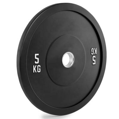 China Weightlifting Exercise Fitness Competition Weightlifting Barbell Rubber Bumper Plate Black Rubber Weight Bumper Plate for sale