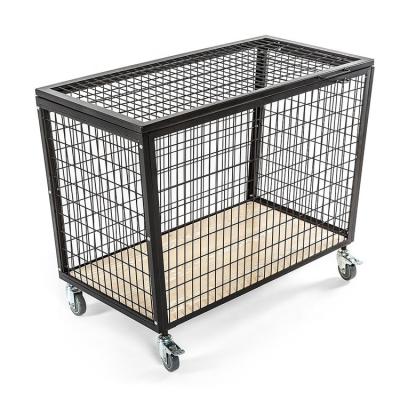 China Folding Warehouse Rack Warehouse Metal Container Storage Rolling Cage With Wheels for sale