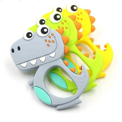 China Eco-Friendly Baby Teething Toy Silicone Baby Dinosaur Teether for Wholesale for sale