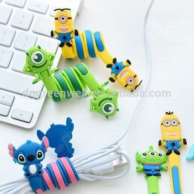 China Fahion Easy-carry cartoon BUBM USB wire fixer rope cable ties organizer /earphone cable winder for sale