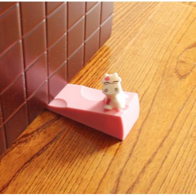 China Eco-Frendly Novelty Cast Stopper Leaves Silicone Door Stop Wedge - Pink for sale