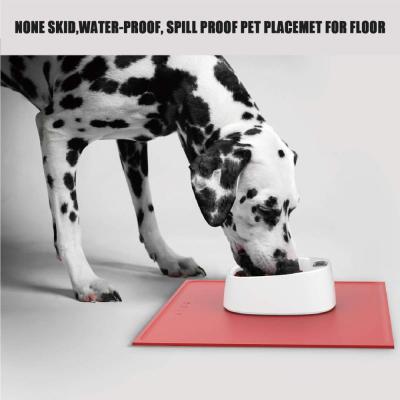 China Best Viable Pet Bowl Mat Pet Food Tray With Non Skid Design Dog Cat Silicone Feeding Placemat for sale