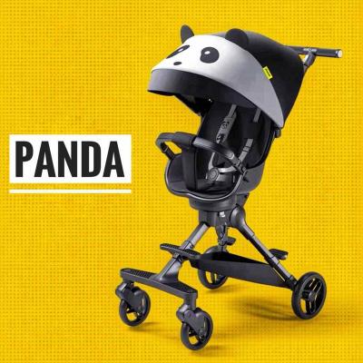 China Hot Selling Playkids 360 Seat Rotation Panda Design High End Baby Walker Folding Travestroller Easy Pram for sale