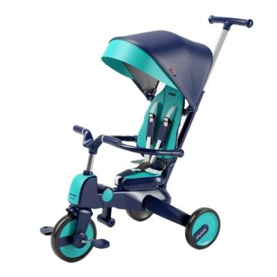 China Motion 7 in 1 Foldable Beef Walker Learning Bike Detachable Guardrail Adjustable Safety Harness Baby Tricycle for sale